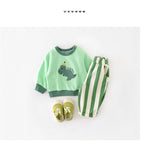 ASFGIMUJ Baby Boy Girl Casual Bug Pants Toddler Striped Elastic Waist Bloomers Pants Cotton Casual Soft Trousers 12-18 Months A03-Green