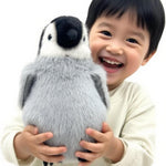 Realistic Baby Penguin Stuffed Animal 10" - Flapping-Wing Penguin Plush Interactive Toy for Kids (Squeeze Belly to Play)
