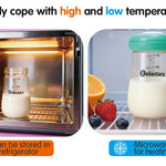 Glass Breast Milk Storage Bottles-Wide Neck Breastmilk Storage with Lids, Breast Milk Storage Containers for Fridge,BPA-Free (Blue,6oz(pack of 4))