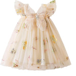 NNJXD Baby Girl Tulle Dress Casual Flower Embroidery Toddler Dresses
