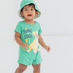 Disney Lion King Simba Newborn Baby Boys Romper and Bucket Sun Hat Green 3-6 Months