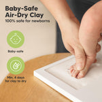 KeaBabies Baby Hand and Footprint Kit - Clay Handprint Keepsake Frame, Newborn Nursery Picture Frame, Personalized New Mom Gifts for Baby First Christmas Shower (Ash Wood)