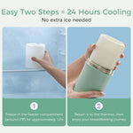 Momcozy 22oz Portable Breast Milk Cooler for Outdoor, Life Saver with 360° Total Cooling for 24 Hours, Larger Capacity Travel Breastmilk Chiller with 2pcs Baby Bottles for Breastmilk Storage, Green