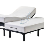 Kingnex Waterproof Split King Mattress Protector for Adjustable Beds Soft Cooling Bamboo Viscose Jersey Fitted Matress Cover