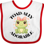 inktastic Girls Cute Toadally Adorable Frog Baby Bib