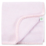 Little Me Knit Baby Blanket – 100% Soft Cotton, Snuggly and Breathable, Perfect as a Swaddle, Stroller Blanket or Nursery Decor for Boys and Girls, Pink Stripe, 30 x 40 Inches