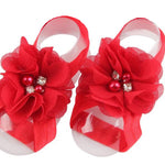 Toptim Baby Girl's Barefoot Sandals Flower for Newborn Toddlers (0-3T) (10 Colors)