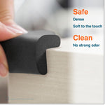 Roving Cove HeftyFit Corner Protector for Baby (4 Large Corners), Heavy-Duty Soft Rubber Foam Furniture Corner Bumper Guards, 3M Adhesive Pre-Taped, Onyx Black