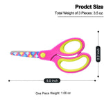 Zicolu Kids Scissors Set, Safety Children Scissors with Blunt-Tip Floral Print Blade and Soft Grip, Great for DIY, Arts, Home, School Classroom Use, Blue/Purple/Yellow