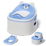 3-in-1 Toddler Potty Training Toilet for Boys & Girls - Convertible Potty Chair with Step Stool for Toddlers 1-3, Anti-Slip Design Toddler Toilet Seat - Removable & Easy to Clean