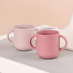 Mintlyfe Pack of 2 Silicone Drinking Mug Cup for Toddlers Kids (Blush/Mauve)
