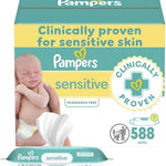 Pampers Baby Wipes, Sensitive, Water Based Wipe, Clinically Proven, Hypoallergenic, and Unscented for Babies, 336 Wipes Total (4 Flip-Top Packs)