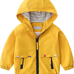 Volunboy Toddler Boys Windbreaker Casual Outerwear Kids Lightweight Zip Hooded Jacket Baby Cute Dust Coat