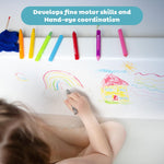 Tiger Tribe Bath Crayons - 8 Washable Colors for Mess-Free and Creative Bath Fun, Easy Grip for Kids Age 3+, Develops Creativity and Motor Skills
