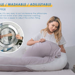 INSEN Cooling Pregnancy Pillow, Maternity Pillow for Pregnant Women, C Shaped for Side Sleeping(Cooling Silky Grey)