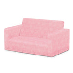 Delta Children - Serta Perfect Sleeper Kids 2-Seater Sofa, Convertible 2-in-1 Flip Open Toddler Couch Sleeper, Foam Chair for Playroom & Bedroom, Bed Lounger, Comfy Play Sleeping Lounge Chair, Pink