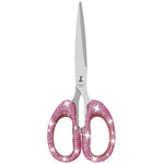 Koqye 7.68-Inch Red & Green Rhinestone Scissors - Bling Metal Cute Scissors for School, Office, Christmas, Crafting & Home - Decorative Sparkly Handle Paper Cutting Tool (Pink)