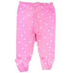 123 Bear 100% Cotton Baby Pants with Footies 100% Cotton Unisex Boys Girls (6-9 Months, 4-Pack Pink Pr)