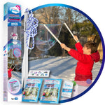 WOWmazing Giant Bubble Wands Kit: (4-Piece Set) | Incl. Wand, Big Bubble Concentrate and Tips & Trick Booklet | Outdoor Toy for Kids, Boys, Girls | Bubbles Made in The USA