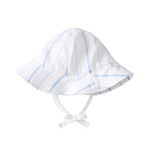pureborn Baby Boy Stripe Sun Hat Wide Brims Bucket Hat Sun Protection with Straps Blue 0-3 Months