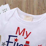 XFGLCK Newborn Infant Baby Boy 4th of July Shorts Set Short Sleeve Bodysuit + Stars Stripe Short American Flag Summer Outfits (My First 4th of July, 3-6 Months)