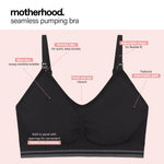 Motherhood Maternity Womens Hands Free Pumping Seamless Clip Down Nursing Bra for Breastfeeding, Black, Large
