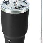 BJPKPK 30oz Stainless Steel Tumbler Color Block Insulated Tumblers Cup with Lid and Straw, Double Walled Travel Coffee Mug,Mint