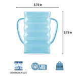 PandaEar 2 Pack Squeeze Proof Food Pouch Holder for Todddlers, Baby Pouch Holder with Handle for Food Pouches and Drink Juice Boxes, Blue/Purple