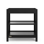Graco Teddi Changing Table with Water-Resistant Changing Pad (Black) - GREENGUARD Gold Certified, Includes Bonus Water-Resistant Changing Pad with Safety Strap, 2 Shelves, Easy-to-Match