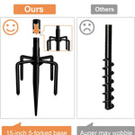 Garbuildman Tetherball Set with Ball & Rope for Outdoor Backyard, Adjustable Tether Ball Pole with Reinforced 5-Prong Base for Playground, Outside Ball Games Sports for Kids & Adults, Black