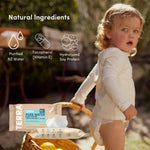 Terra Bamboo Baby Wipes: Pure Water Wipes, 99.7% Pure New Zealand Water, 100% Biodegradable Bamboo Fiber, 0% Plastic, Unscented Baby Wipes for Sensitive Skin, 1 Pack of 70 Wipes