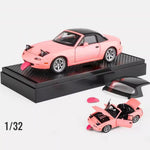 Mzexoma Miata MX5 Toy Car 1/32 Diecast Model Cars, Car Toys for Kids Age 4-7 Miata Gift for Boys Girls,Pull Back rc Sports car with Lighting & Sound (Pink)