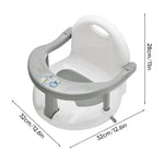 Newborn Infant Baby Bath Seat, Non-Slip Infants Baby Bath Chair for Bathtub, Cute Shape Baby Shower Chairs for Tub Sitting up, Surround Bathroom Seats for Baby 6-18 Months (Grey Baby Bathtub Seat)