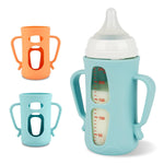 Silicone Sleeves for Pigeon Baby Bottles 5.4oz,Anti Breakage Glass Baby Bottle Holder with Handles 2 Pack