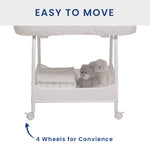 Delta Children SmartSleep Auto Glide Bassinet with Bluetooth, Alloy