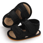 E-FAK Baby Boys Girls Summer Sandals Closed-Toe Non-Slip Rubber Sole Toddler Infant First Walker Shoes(0-6 Months Infant, 01 Black)