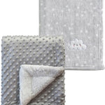 CREVENT 30''X40'' Cute Cozy Fluffy Warm Baby Blanket for Boys Infants Toddlers' Bedding Crib Cot Stroller, Baby Shower Birthday Newborn's Gift - Grey Cloud