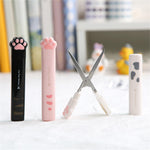Pink Kawaii Cat Paw Scissors, Mini Portable Cute Stationery Scissors Stainless Steel Multifunctional Office Novelty Folding Art for Home School Office, Teacher Student Kids, Students