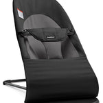 BabyBjörn Bouncer Balance Soft, Cotton, Black/Dark Gray | 2-in-1 Adjustable Baby Bouncer Seat and Toddler Chair, Newborn to Toddler (8-29 lbs), 4 Positions, Lightweight & Portable