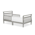 Dream On Me Classic Sleigh Toddler Bed in Cool Grey – Baby Safety Alliance Certified, Low-to-Floor Design, Non-Toxic Finish, Wooden Safety Rails