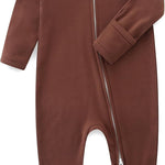 Baby Romper 100% Cotton Pajamas One Piece Long Sleeve Zipper Footie Onesie for 0~12M Baby