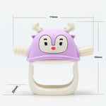 Smily Mia Never Drop Reindeer Silicone Baby Chewing Toy for 3M+ Infants, Easy to Hold Teething Miteen with Soft Textures for Sensory Exploration and Teething Pain Relief-Purple