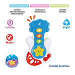 Portable Set of 3 Baby Music Toys (Piano, Bongo Drums, Guitar) - Music Learning and Entertainment for Ages 6 Months to 4 Years. Includes All 6 Batteries. Press Any Key Auto On for Babies.