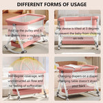 Nawahev Baby Bassinet,3 in 1 Baby Bassinets Bedside Sleeper with Wheels and Mosquito Net,Bedside Bassinet for Baby with Comfy Mattress, Mattress&Breathable Mesh,Storage Basket