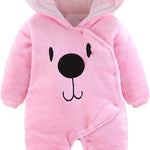 Fairy Baby Newborn Baby Snowsuit Bear Onesie Footie Romper Winter Thick Fleece Jumpsuit Infant Coat for Girls Boys 0-12M