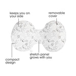 Boppy Side Sleeper Pregnancy Pillow with Removable Jersey Pillow Cover, Gray Falling Leaves, Compact Stay-Put Design with Signature Stretch Panel, Prenatal and Postnatal Positioning
