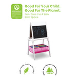 Delta Children MySize Kids Double-Sided Storage Easel -Ideal for Arts & Crafts, Drawing, Homeschooling and More, Bianca White