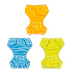 ALVABABY Baby Swim Diapers 3pcs Large Size Reuseable Washable & Adjustable for Swimming Lesson & Baby Gifts Yellow Orange Blue3ZSWY19