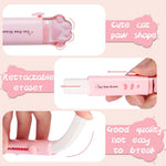 2 Pcs Cat Paw Cute Pencil Sharpener and 2 Pcs Retractable Eraser Push Pull Design Kawaii Cat Eraser,Pencil Sharpeners Manual for Kids Rubber Aesthetic Erasers Student Home School Supplies
