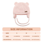 Duoyeree Baby Winter Hat Earflap Cotton Lining Knit Beanie Cap for Toddler Girl Boy (0-6 month, Pink)